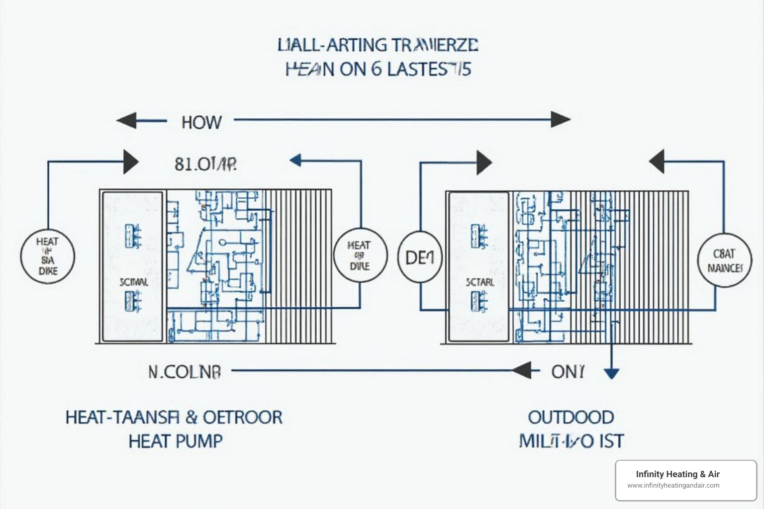 Diagram showing a heat pump's heating and cooling cycles - Heat pump service Puyallup