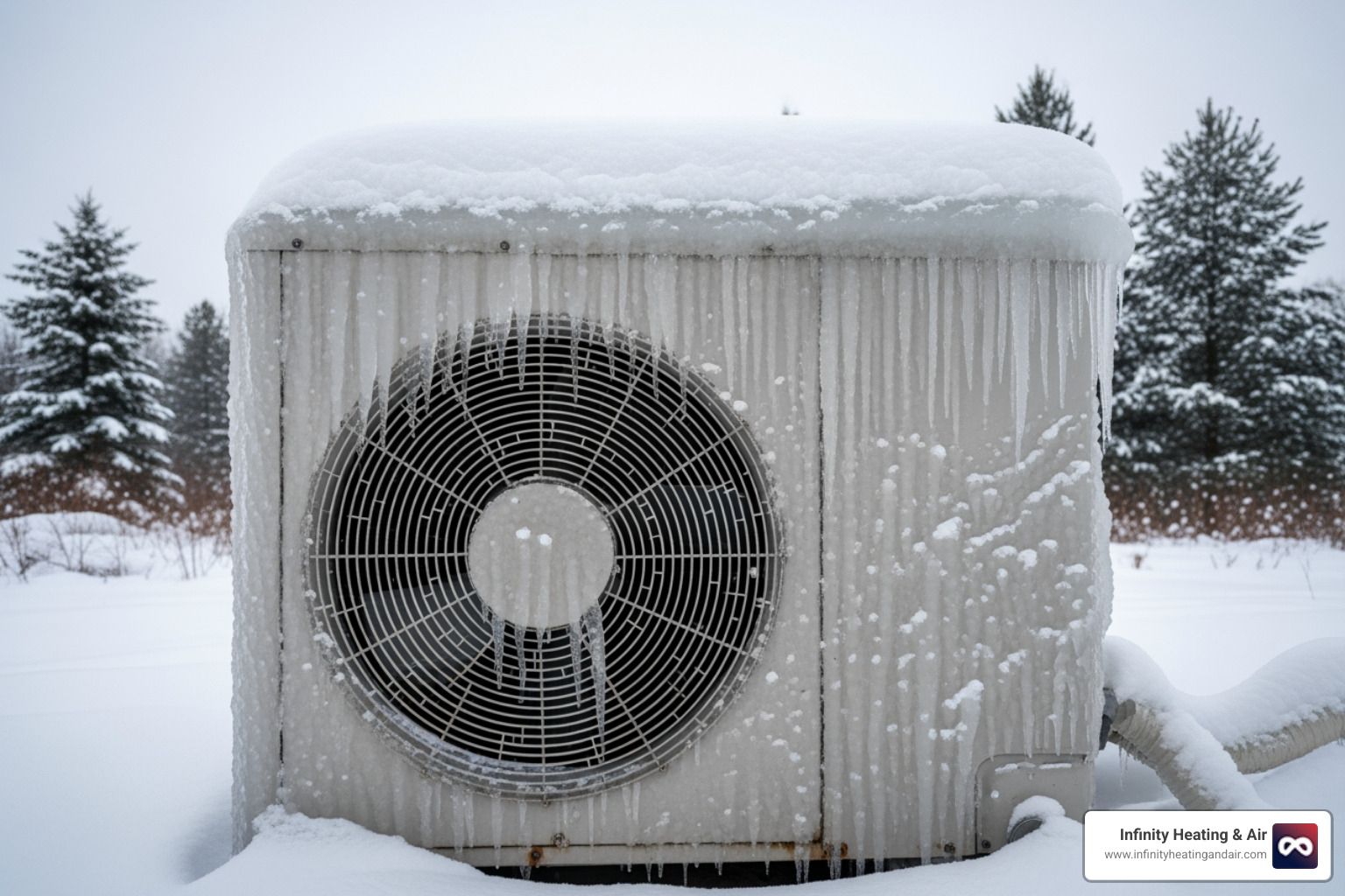 Frozen outdoor heat pump unit covered in ice - 24 hour heat pump repair lacey