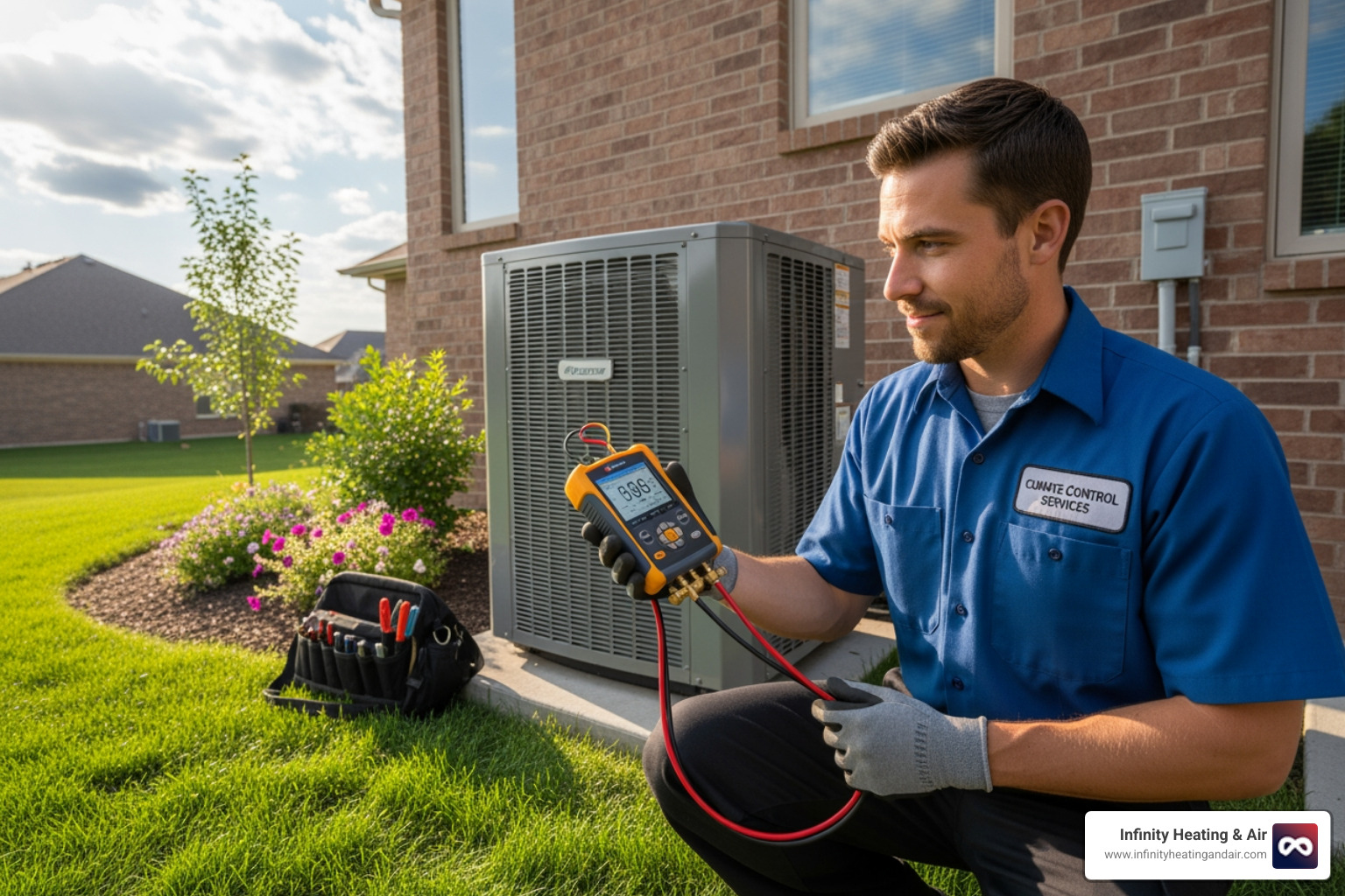 friendly technician diagnosing a heat pump - 24 hour heat pump repair auburn