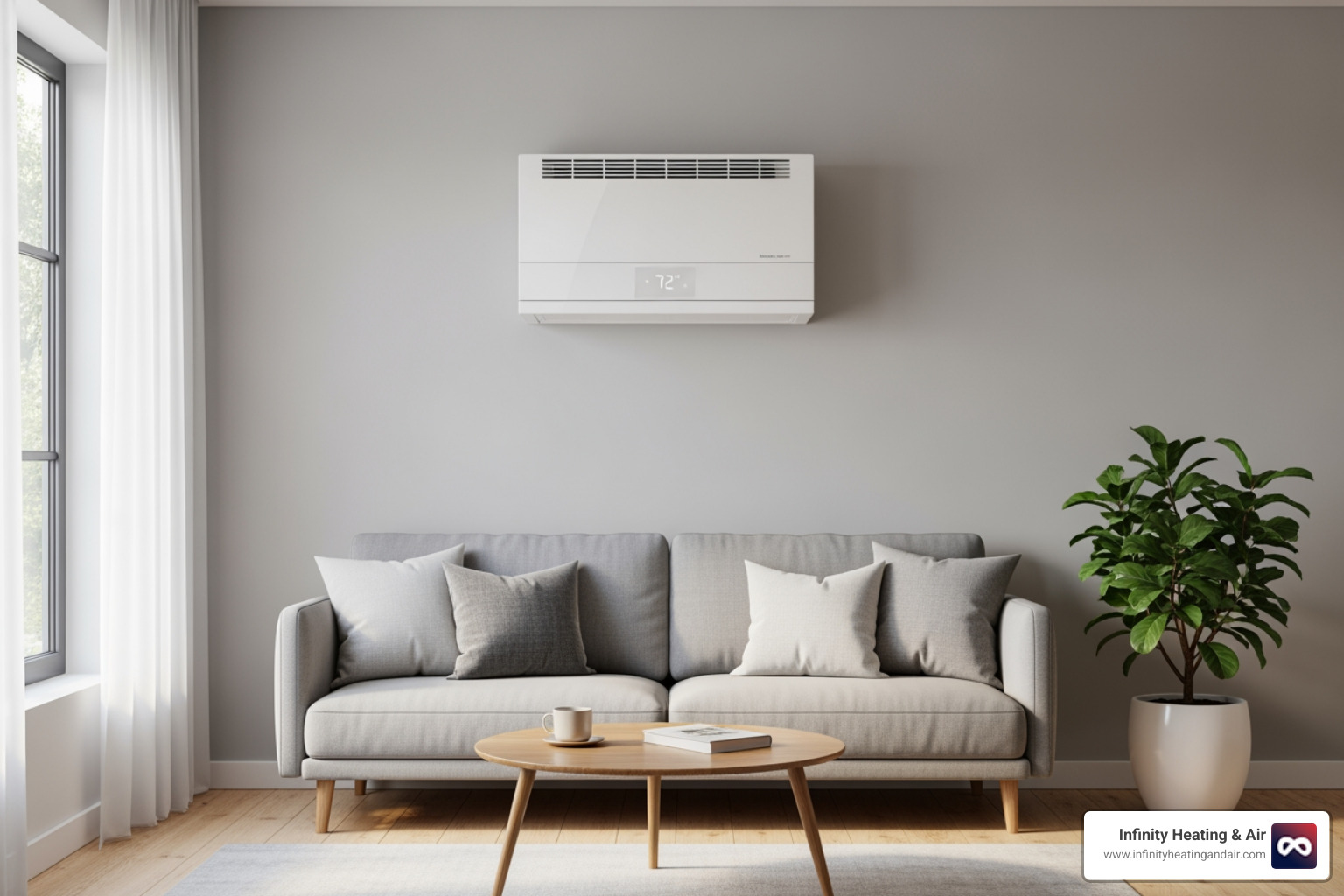 ductless mini-split indoor unit - heat pump installation tacoma wa