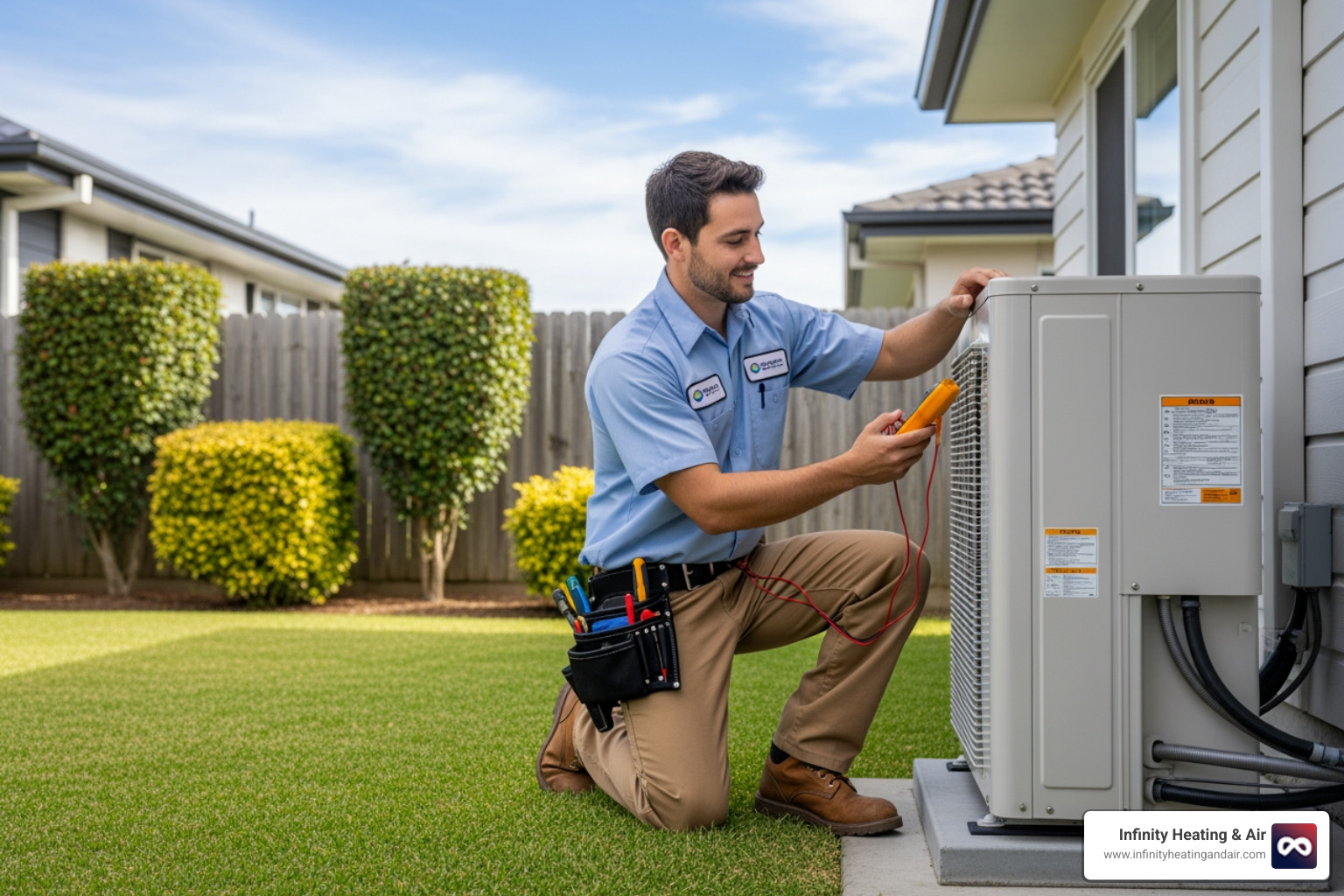 friendly technician diagnosing heat pump - emergency heat pump repair sumner wa friendly technician diagnosing heat pump - emergency heat pump repair sumner wa