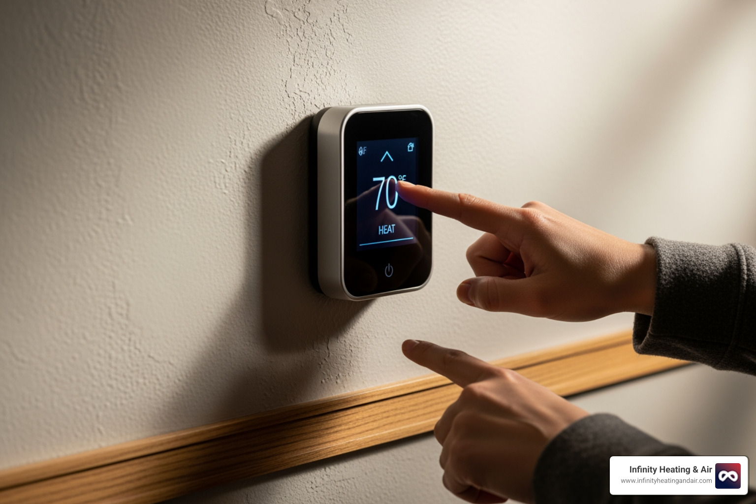 homeowner checking thermostat - emergency heat pump repair sumner wa homeowner checking thermostat - emergency heat pump repair sumner wa