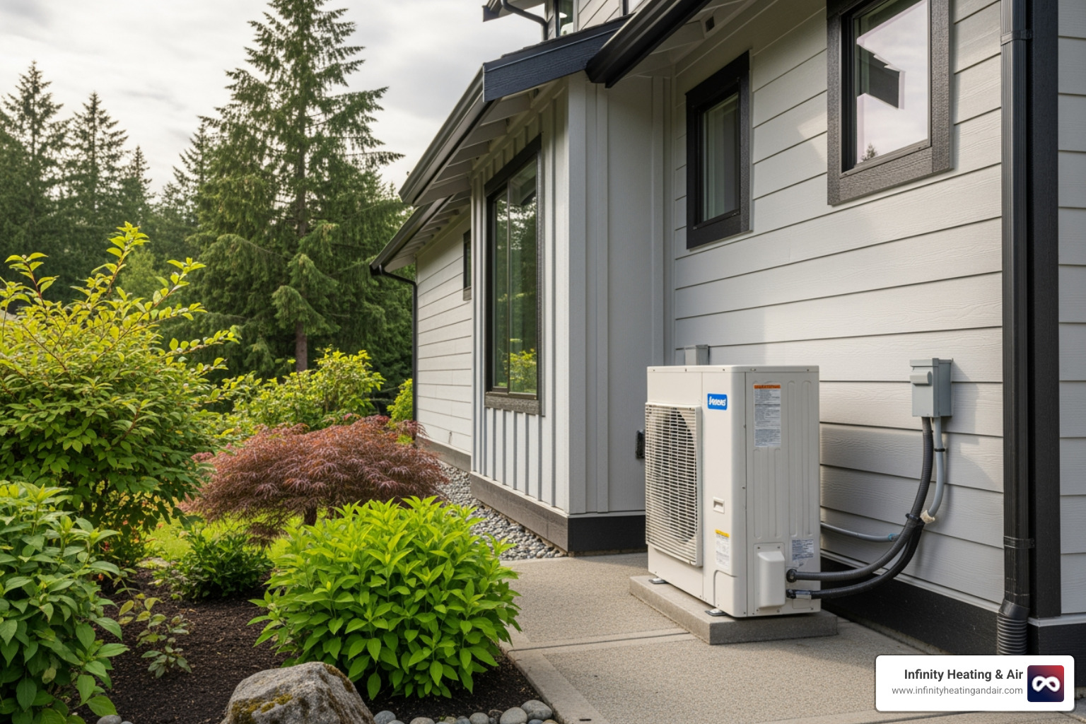infographic explaining how a heat pump transfers heat for both heating and cooling - best heat pump installation in puyallup, wa