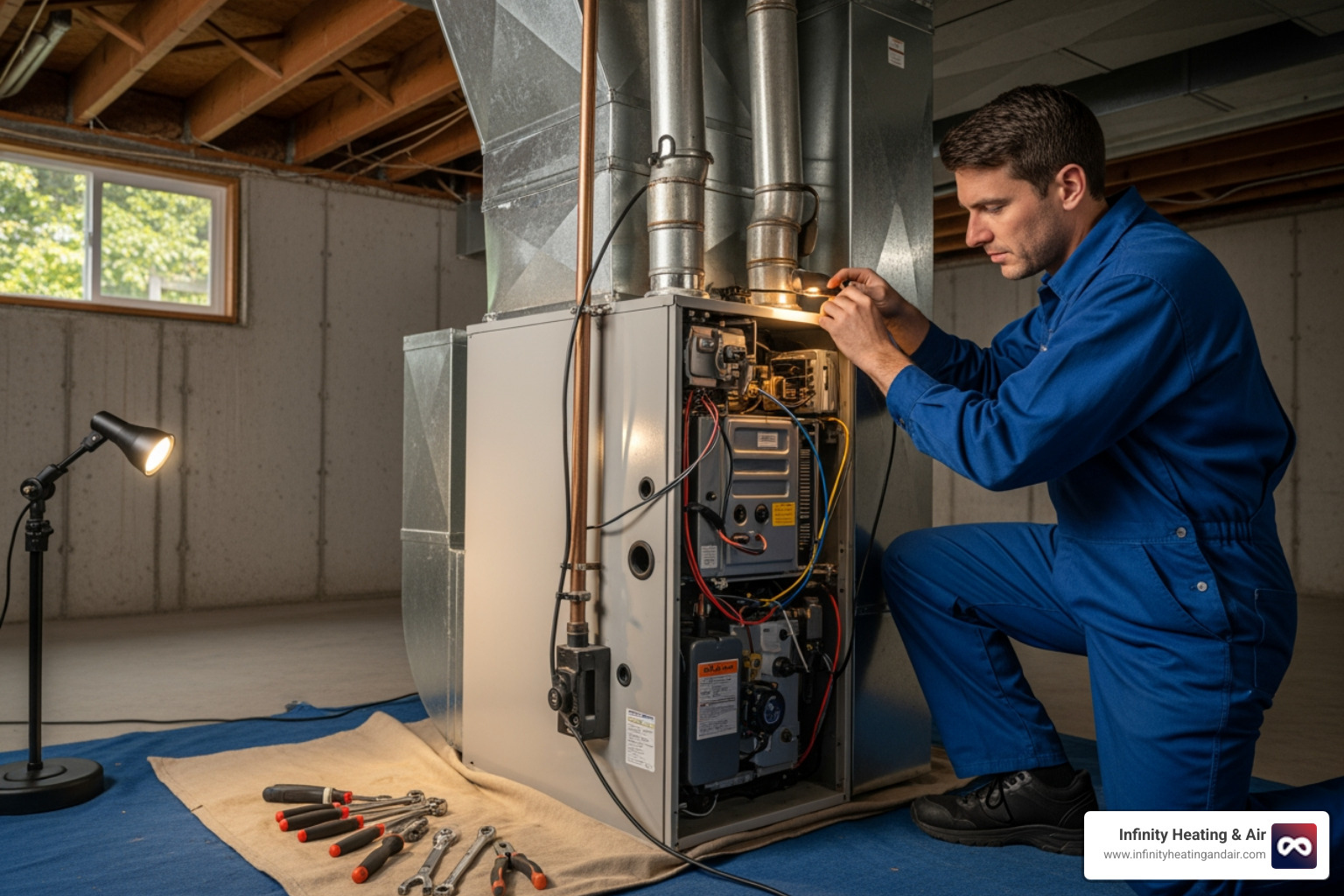 Infographic showing the top 5 signs your heating system needs repair in Graham, WA: 1. System won't turn on or produces insufficient heat, 2. Strange noises like banging or squealing, 3. Rising energy bills indicating declining efficiency, 4. Frequent on-off cycling, 5. Cold air blowing from vents instead of warm air - home heating repair in graham, wa