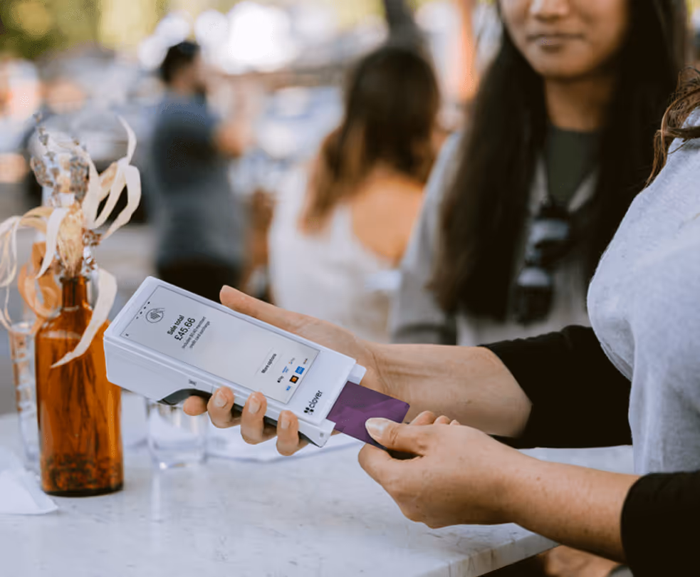 Intellipay taking payment at a table
