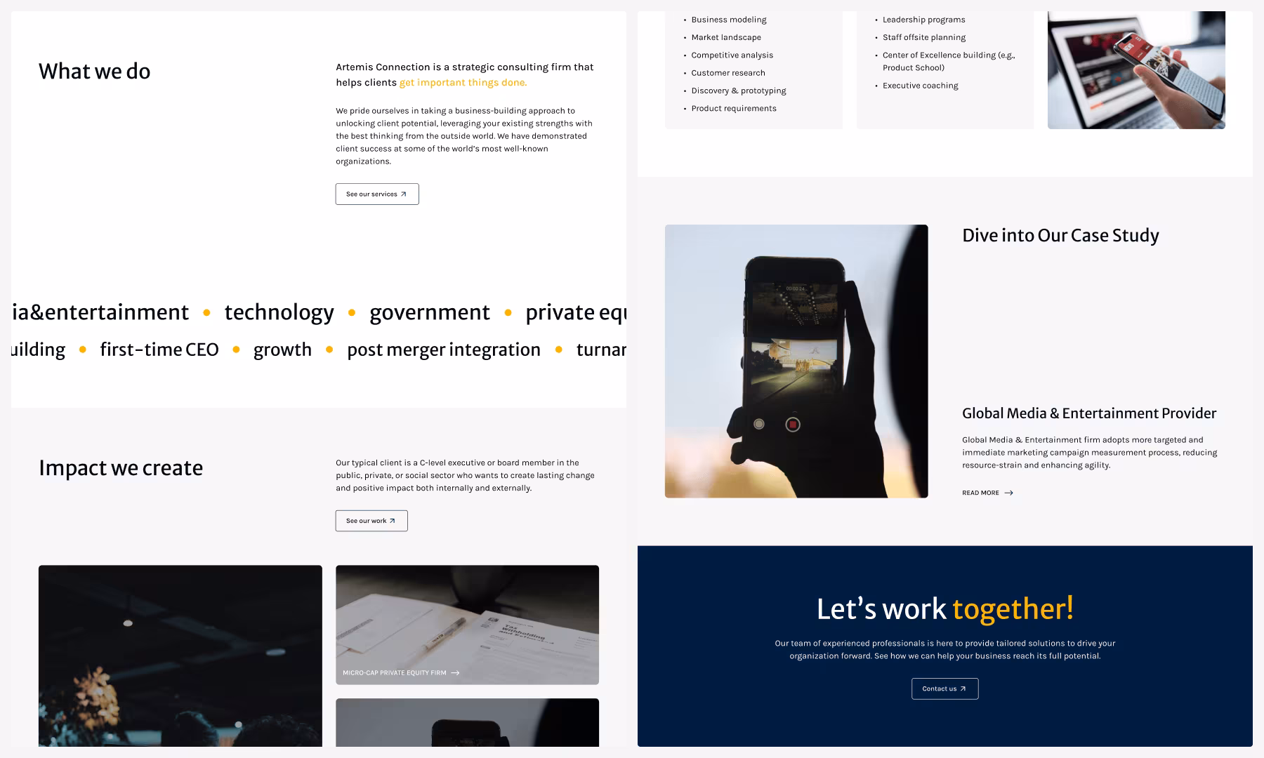 Enterprise consulting website transformation