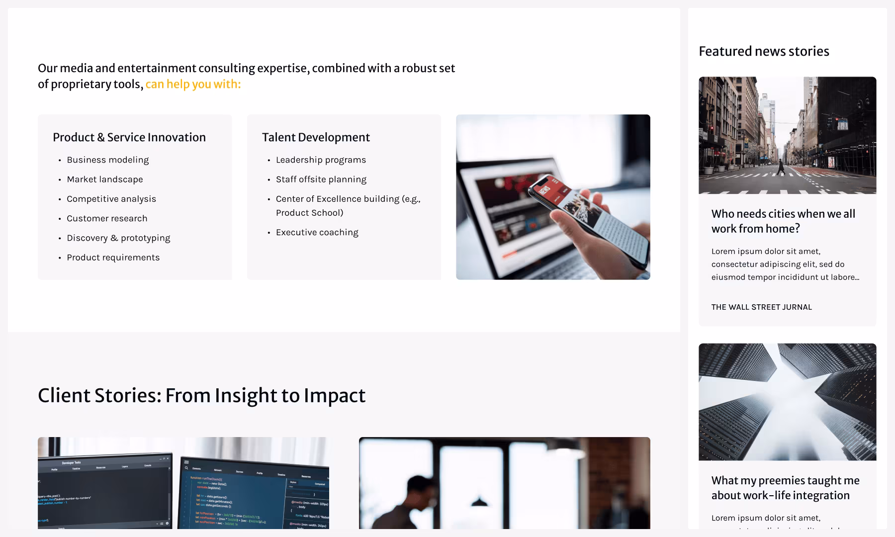 Enterprise consulting website transformation