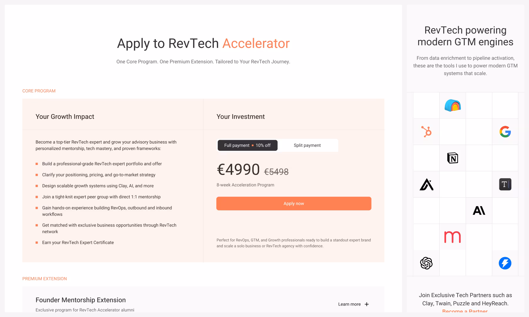 Strategic positioning for RevTech Accelerator