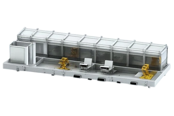 Hermetically sealed integrated weapon container for SPICE missile systems, developed for Rohini mobile radar platform applications.