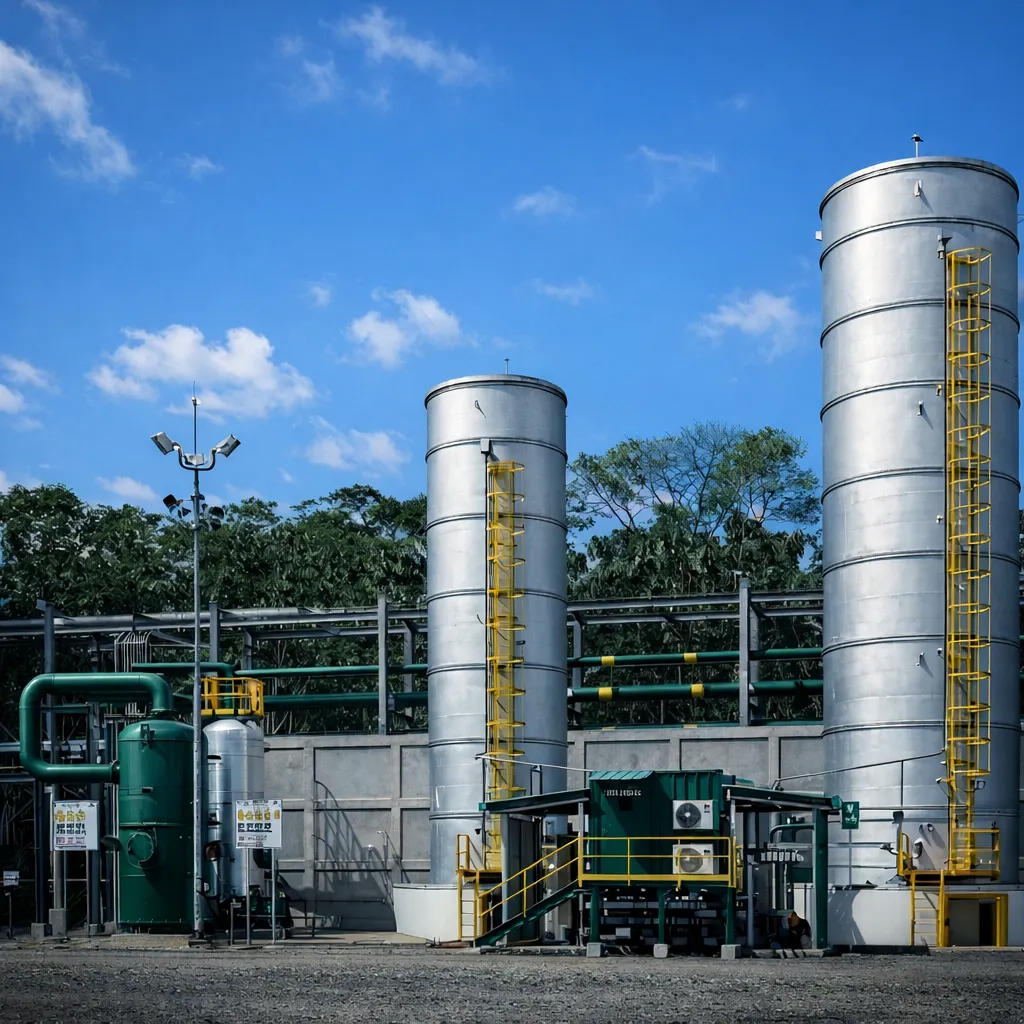 Open Elevated Flare system for stable and continuous combustion of flue gas.