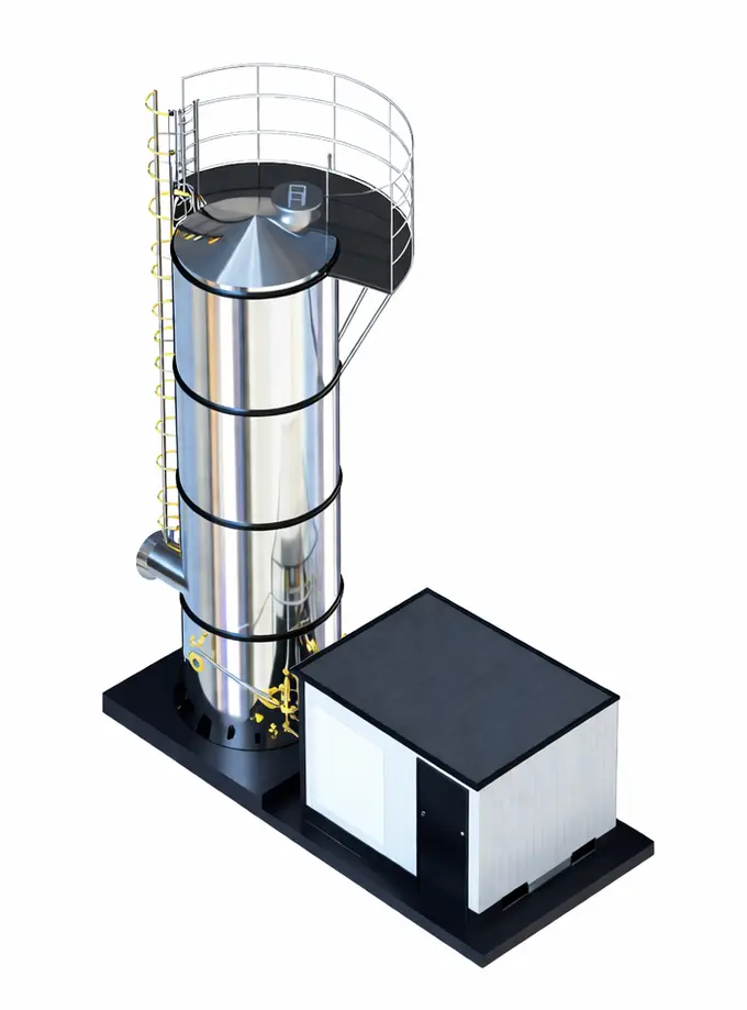 Biological scrubber system using microorganisms for removal of H₂S and odorous gases.
