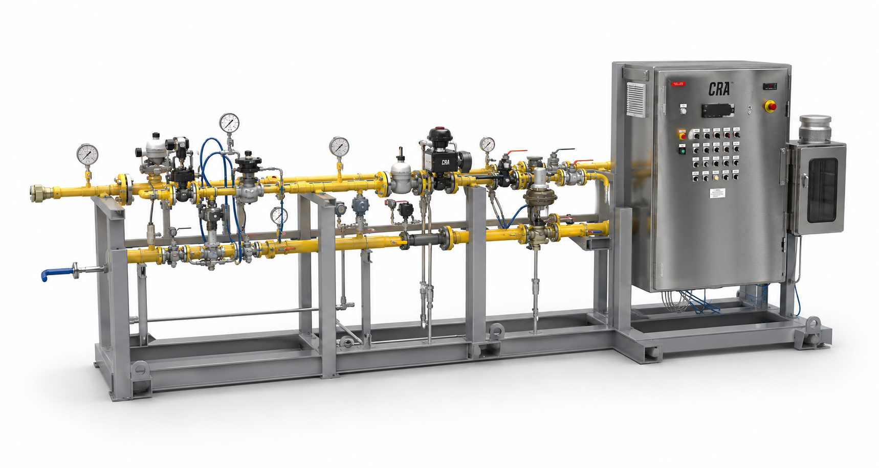 Burner management system control panel with safety logic, flame monitoring, and automated ignition for industrial burners and fired equipment