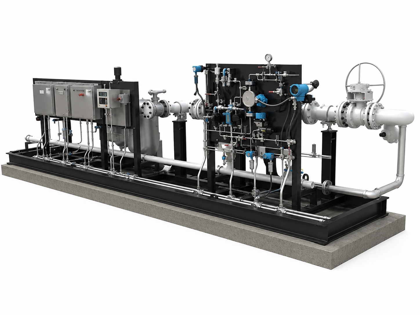 Biogas booster system used to increase biogas pressure for downstream utilization