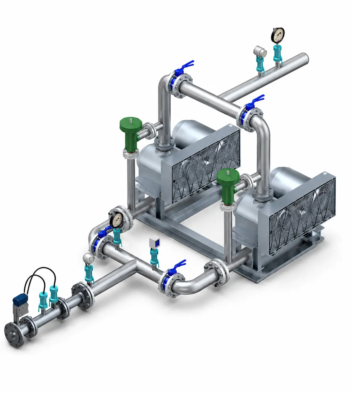 Biogas booster system used to increase biogas pressure for downstream utilization