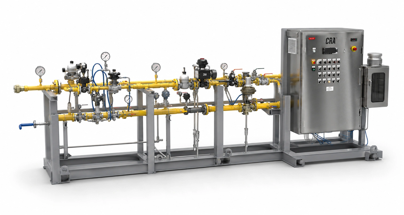 Burner management system control panel with safety logic, flame monitoring, and automated ignition for industrial burners and fired equipment