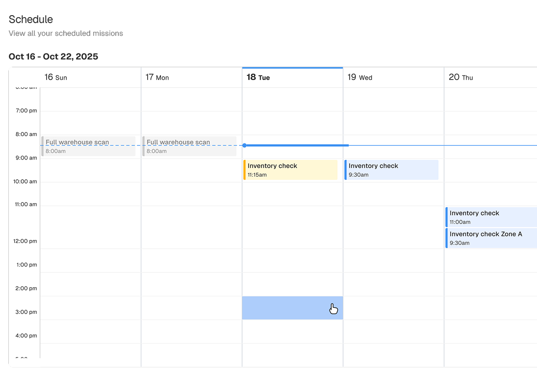 Uvionix Cloud Platform UI Preview Dashboard Schedule Callendar