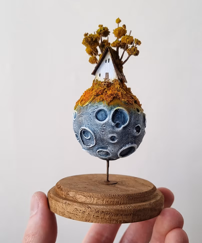 Collection of exclusive mixed media sculptures and art objects under glass by Michael  Davydov