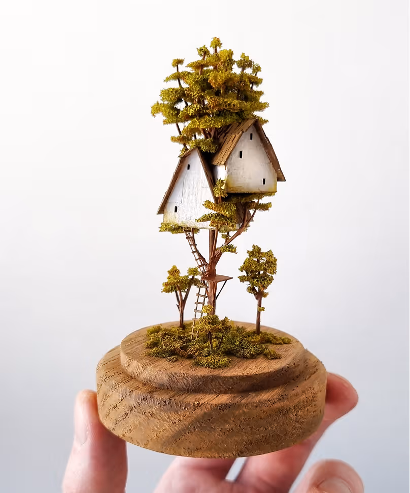 Collection of exclusive mixed media sculptures and art objects under glass by Michael  Davydov