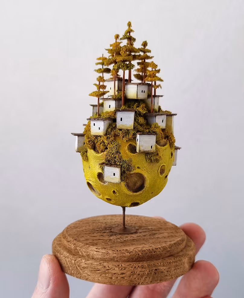 Collection of exclusive mixed media sculptures and art objects under glass by Michael  Davydov