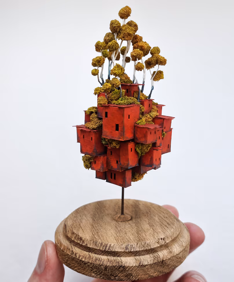 Collection of exclusive mixed media sculptures and art objects under glass by Michael  Davydov