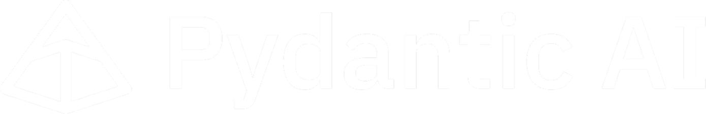 Pydantic AI logo with a stylized triangular geometric symbol.