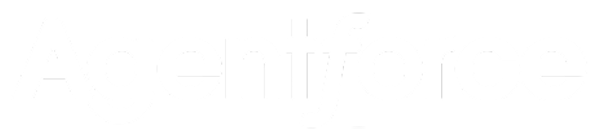 Agentforce logo in white text on a transparent background.