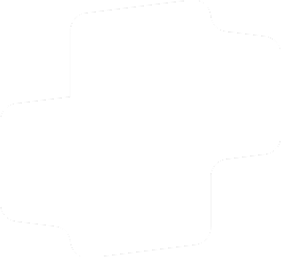 White abstract shape with rounded edges and irregular contours on a transparent background.