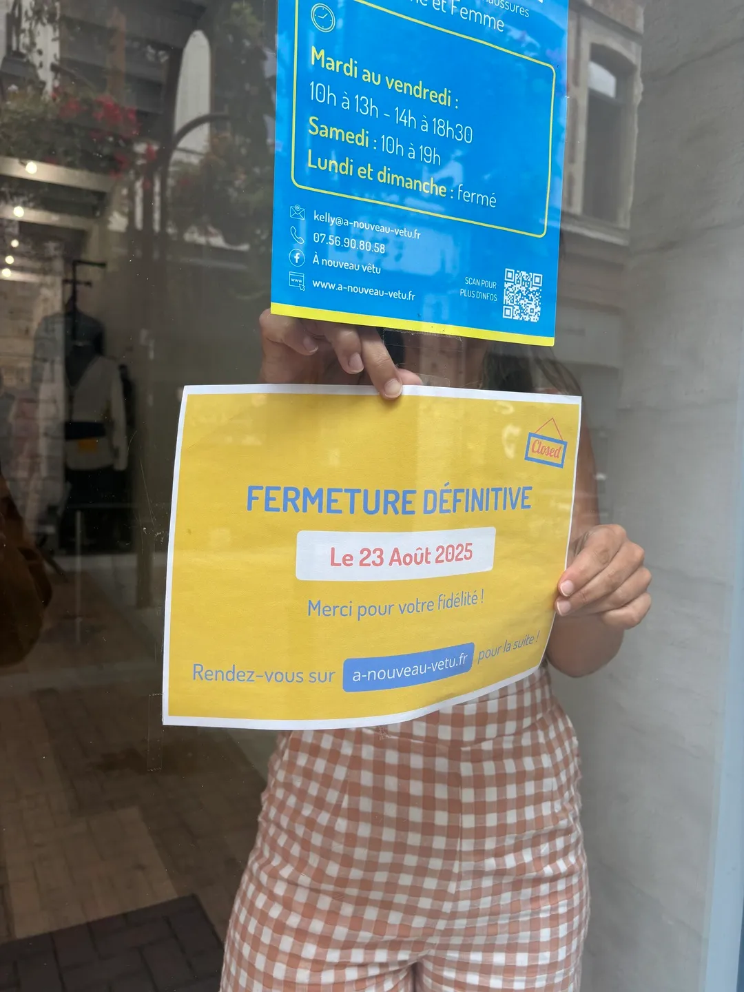 Affiche "fermeture du magasin"