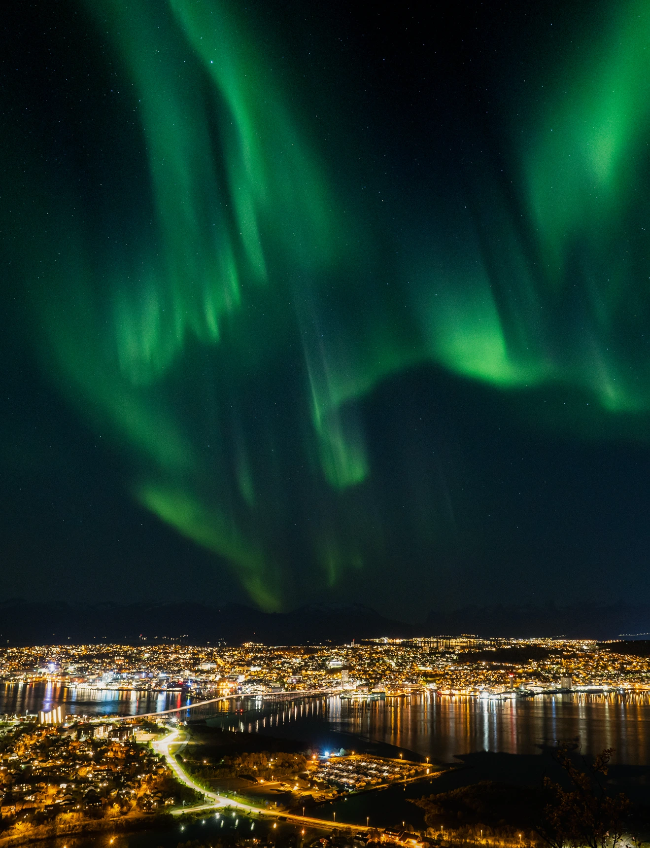 Utsikt fra fjellheisen i Tromsø