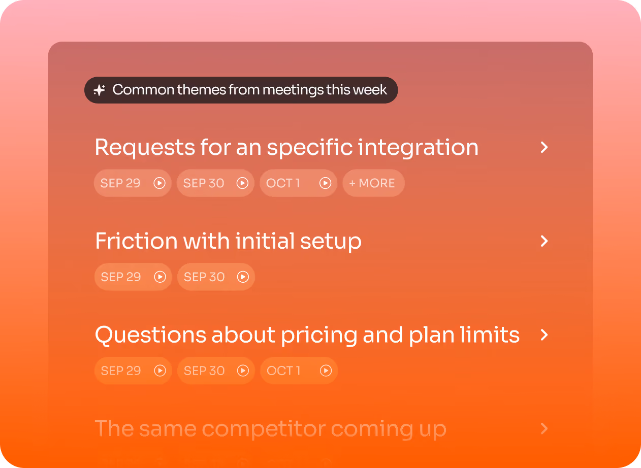 Ask Fathom surfacing a recurring theme across multiple calls