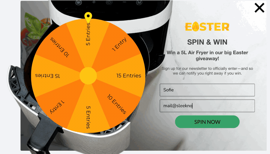 Onyx Cookware Spin to Win
