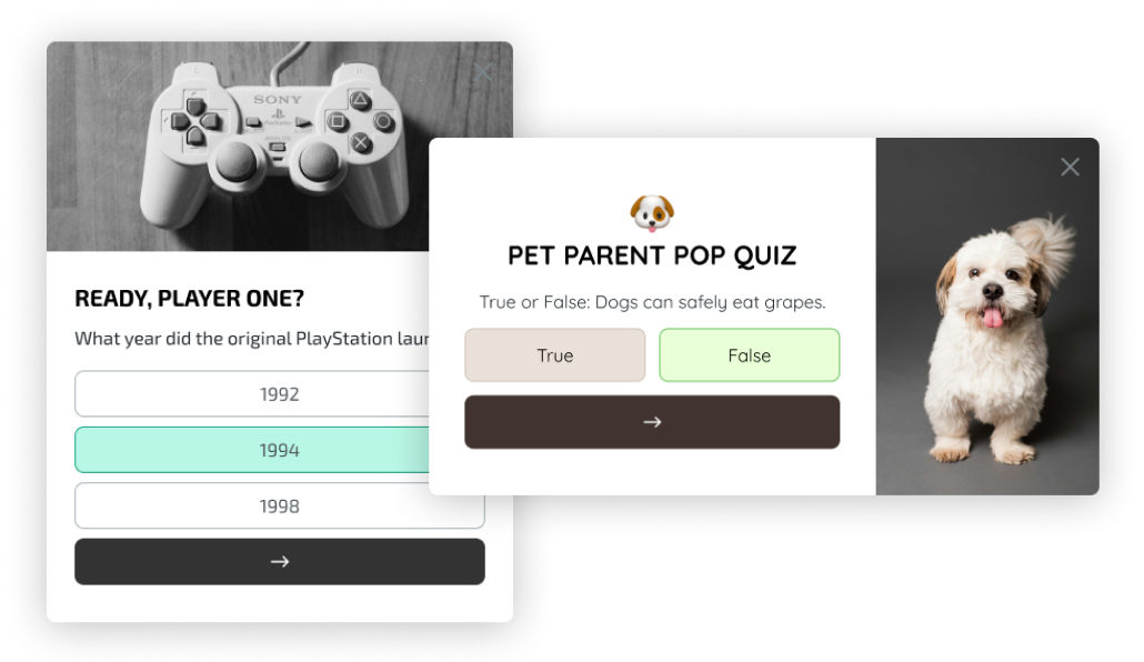 Quiz popup