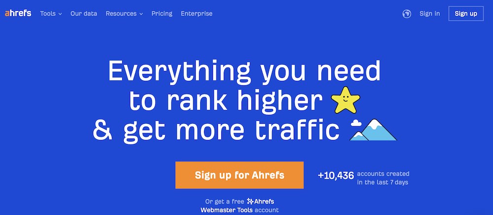 ahrefs homepage social proof