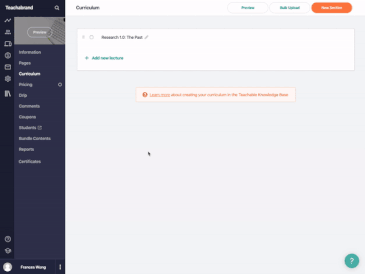 Demo of bulk uploads on Teachable