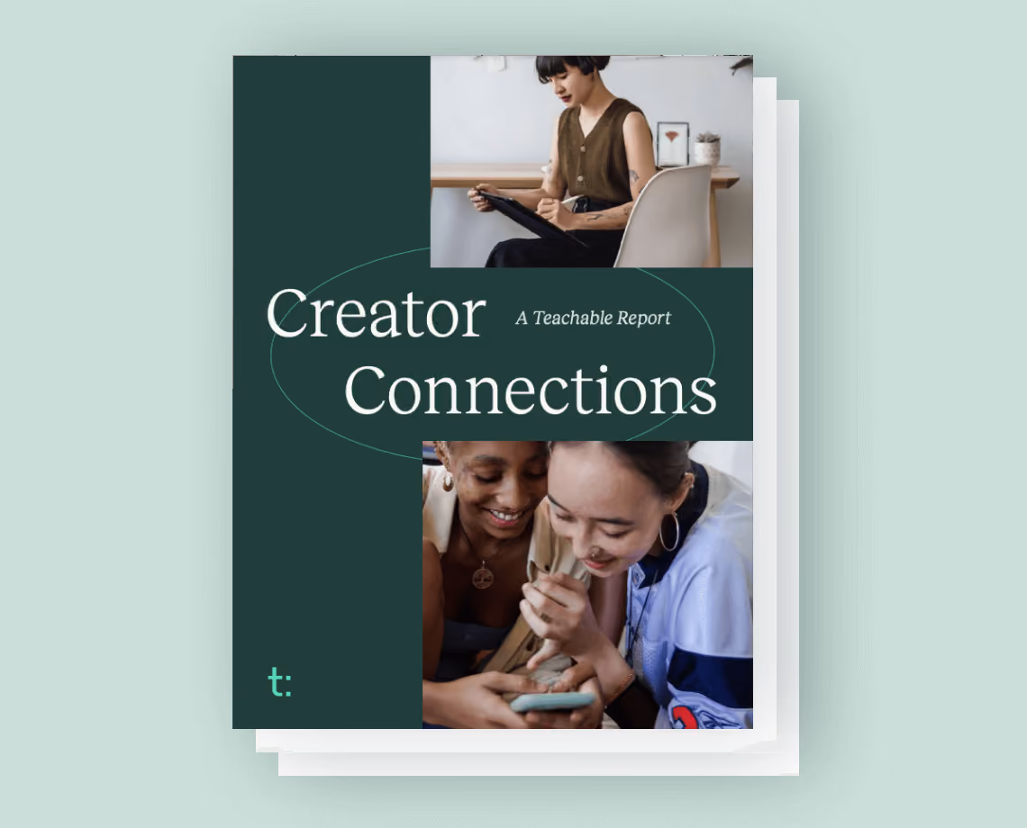 Cover of report titled Creator Connections showing people using digital devices and engaging together.