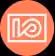 White stylized piano keys and musical note logo on a coral square background.