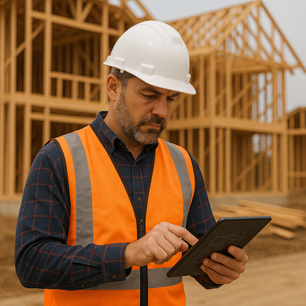 Construction builder working