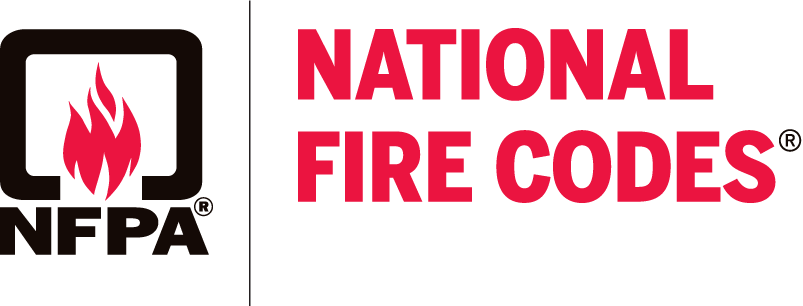 NFPA logo with red flame icon and text 'NATIONAL FIRE CODES'.