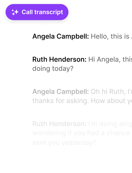 A black screen with a chat box that says "Angela Campbell" on the top left.