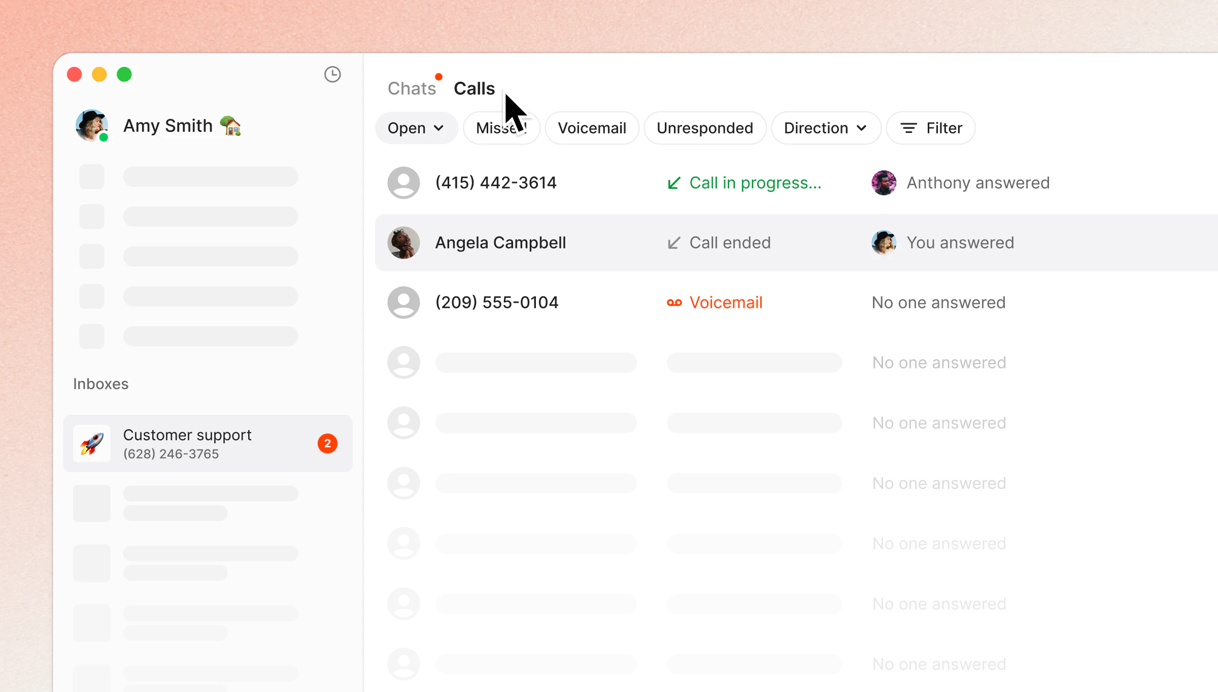 A screen with a list of contacts and a phone number.