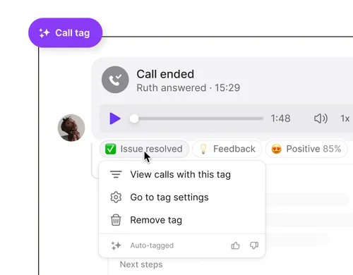 A phone call is displayed on a screen.