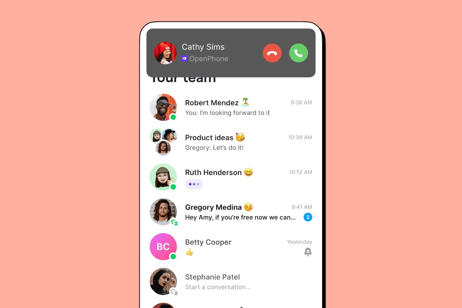 A cell phone with a pink background and a picture of a woman on the screen.