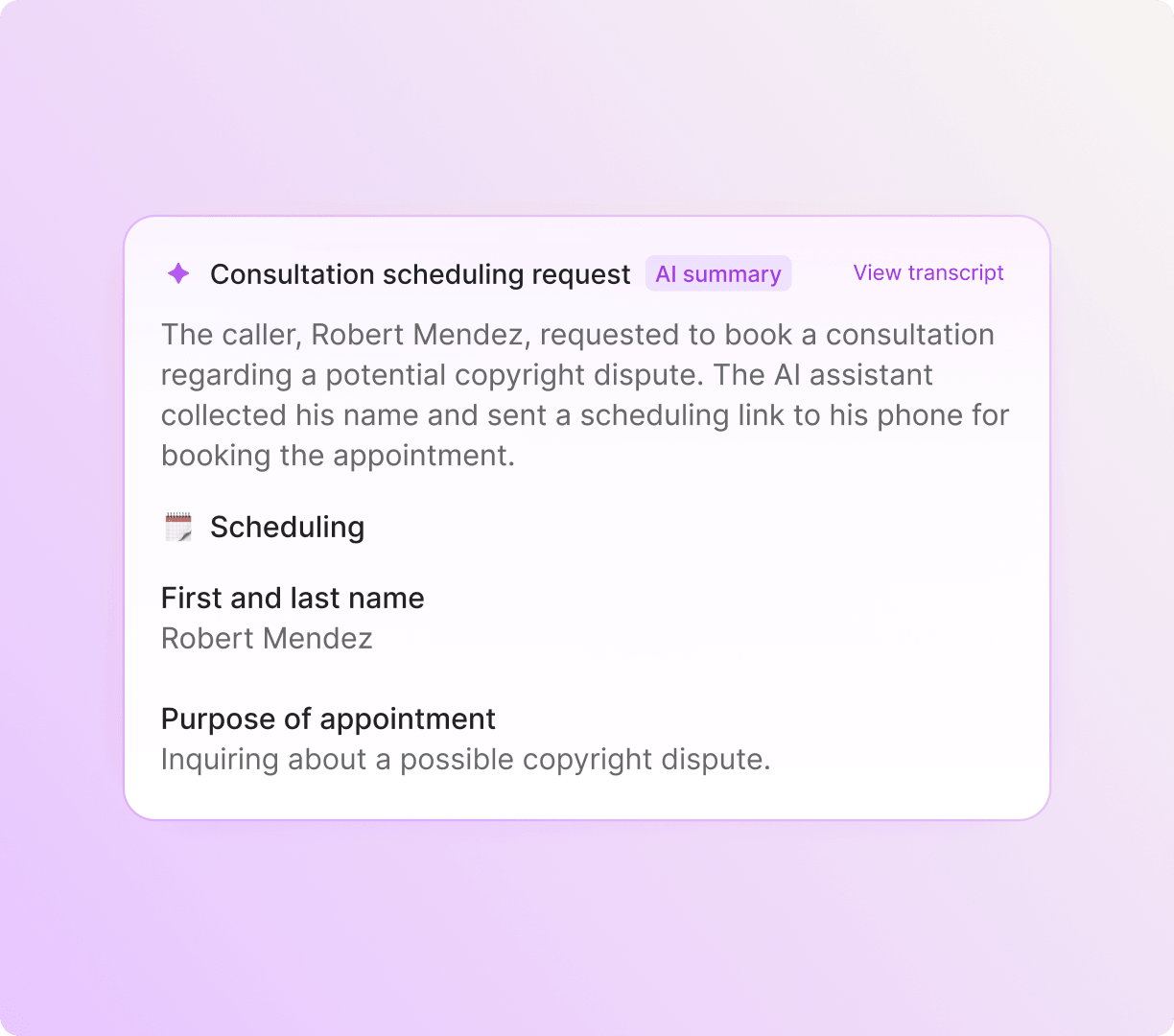 Answering service: Call summary from Sona where a customer reported a sprinkler issue