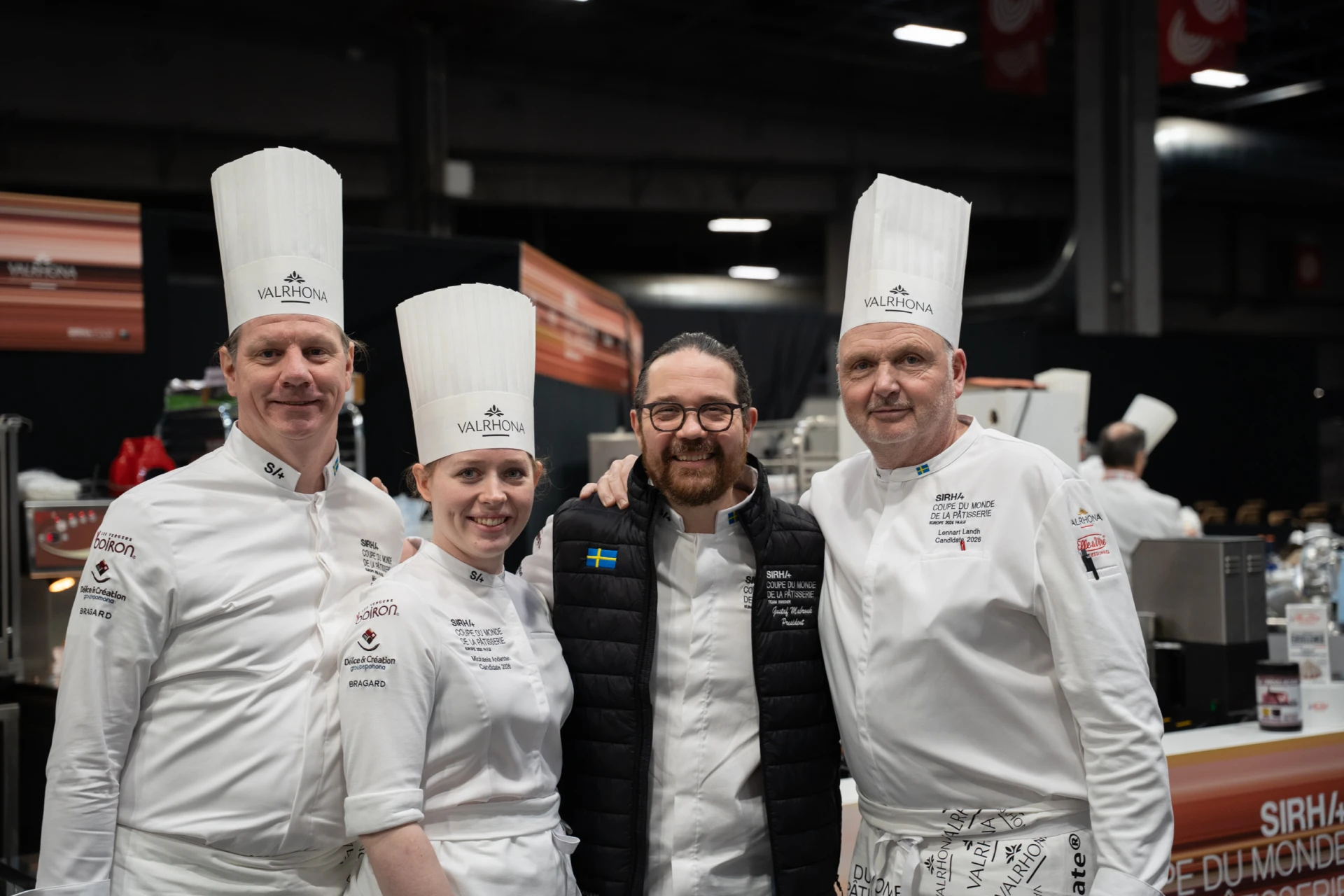 Team Sweden i Paris. Från vänster: Magnus Håård, Michaela Andersten, Gustaf Mabrouk, Lennart Landh