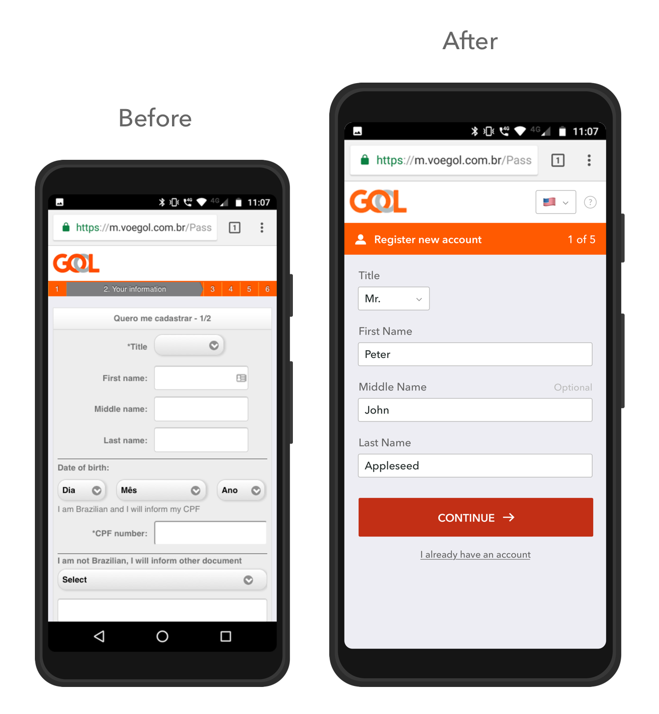 redesigned checkout comparison