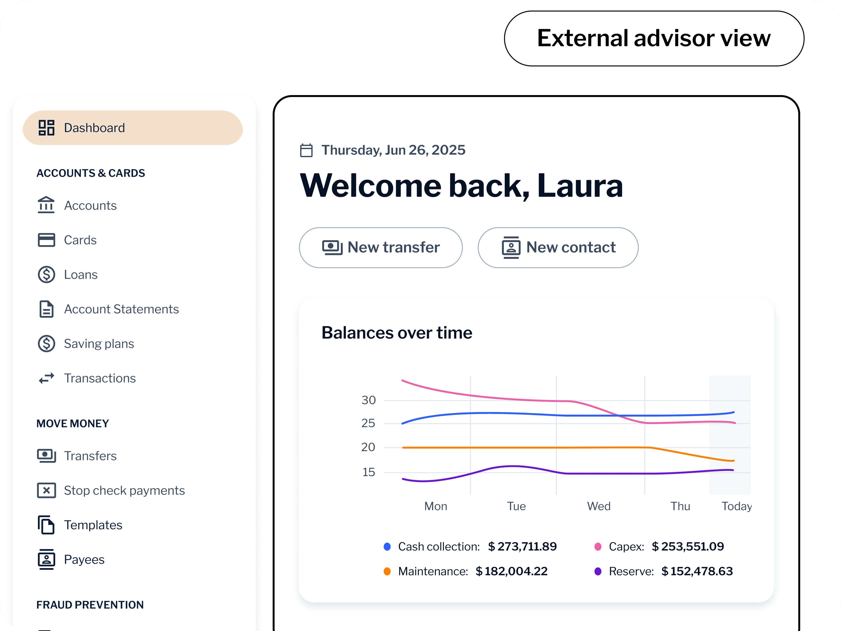 External advisor portal