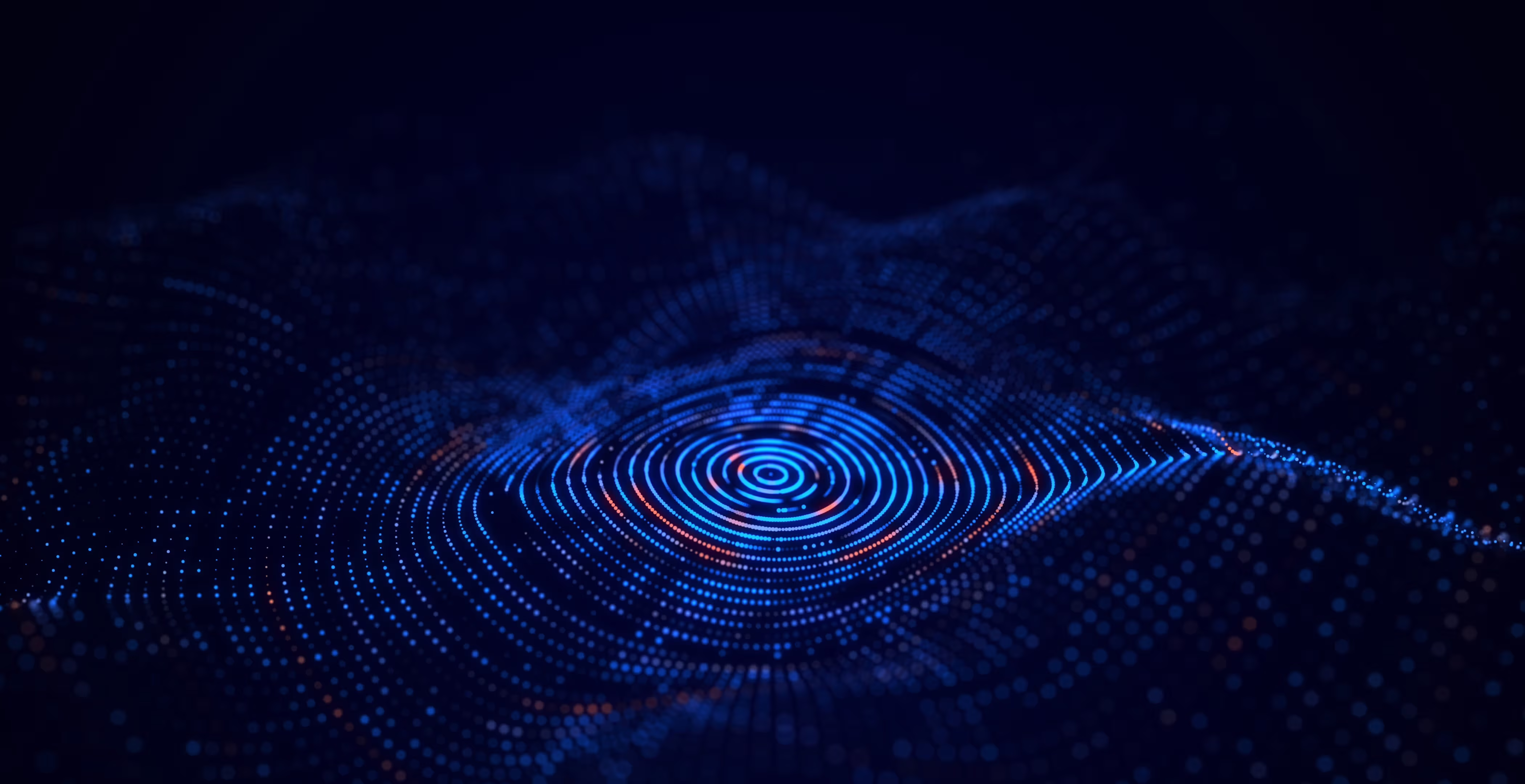 Blue and purple circular digital abstract wave