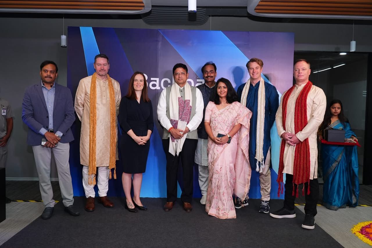 Telangana IT Minister D. Sridhar Babu with Backbase leaders at the opening of the expanded Hyderabad development center