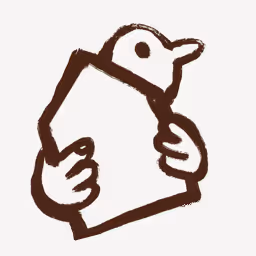 Illustration stylisée d'un oiseau tenant une feuille ou un papier entre ses ailes.