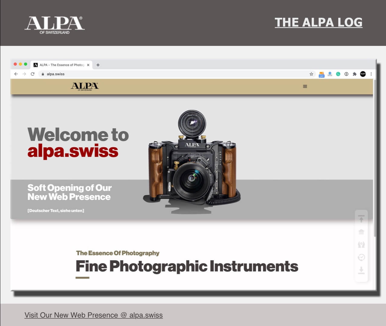 [The ALPA Log] Welcome to alpa.swiss - Willkommen bei alpa.swiss